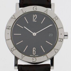 BVLGARI BB33SLD Bulgari Bulgari black SS/leather QZ